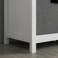 Panca Scarpiera con Ripiano Regolabile a 3 Livelli e 2 Cassetti, in Truciolato, 105x35x47 cm, Bianca e Grigia