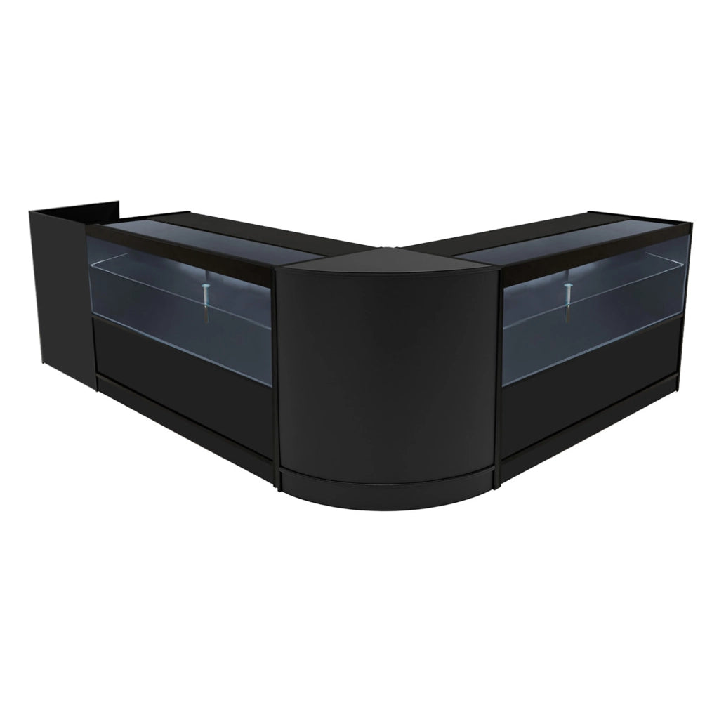 Set Banconi Negozi Nero Phoenix LED C1500 CM60 TB60 con Serrature e Vetrina