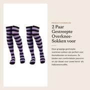 Sokke per bambine con vita alta - 2 paia - a righe - costume e accessori - materiale poliestere resistente - tessuto respirante - ginocchiere