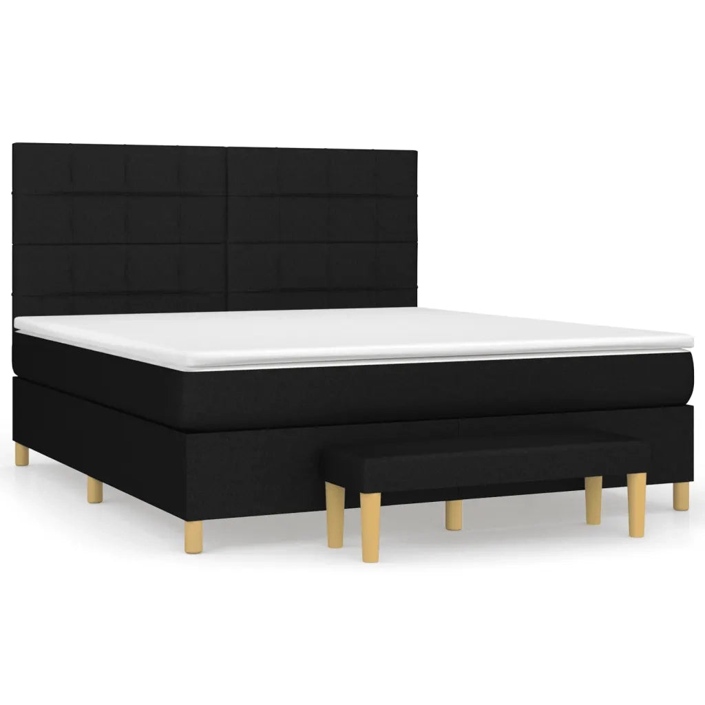 Giroletto a Molle con Materasso Nero 180x200 cm in Tessuto 3137175