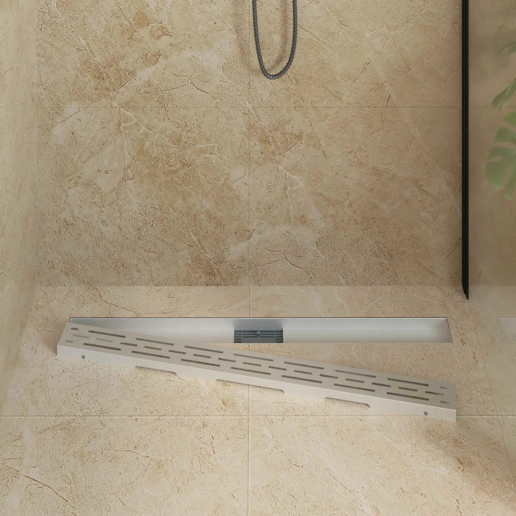 Drenaggio doccia con design a striscia Argento 100 cm CFW9934282