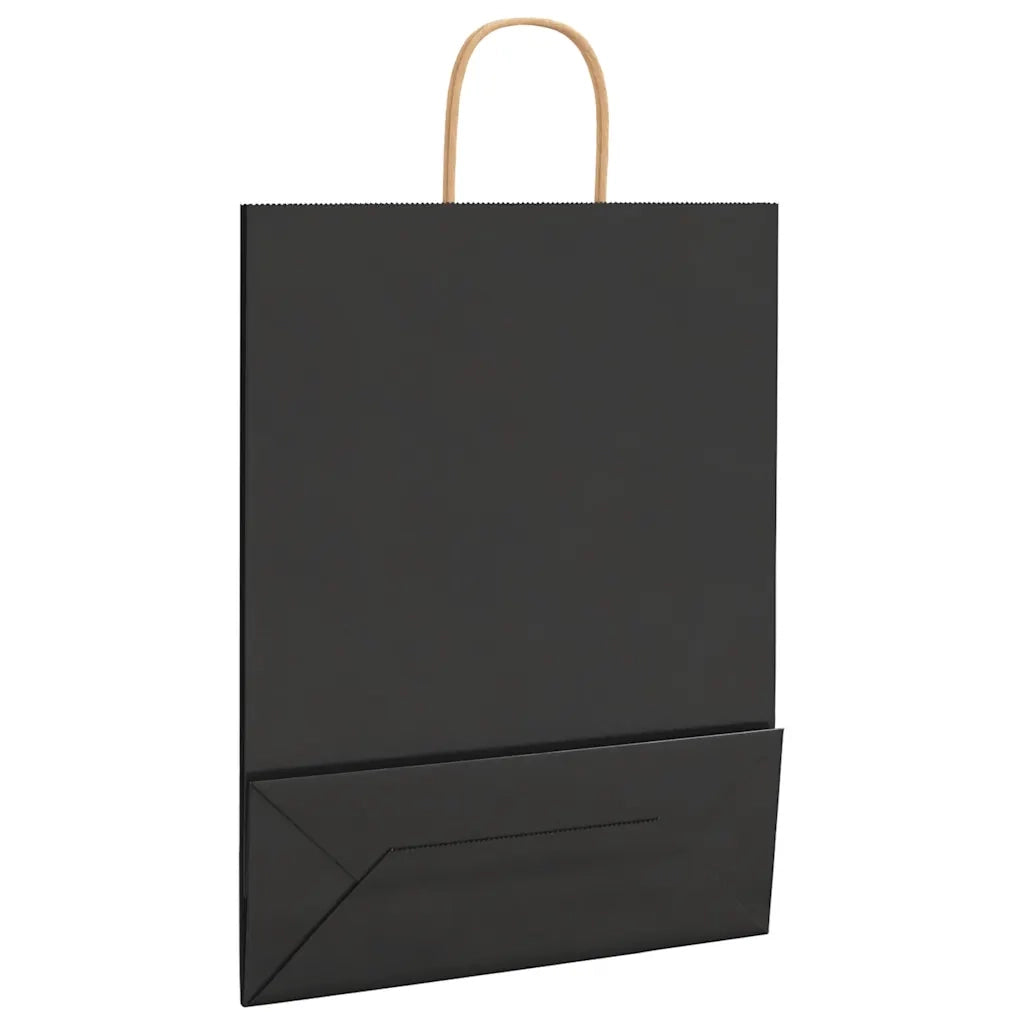 Sacchetti di Carta 250 pz con Manici Neri 32x12x42 cm