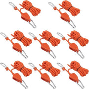 Set di corda per tenda da 8 pezzi, corda da 4 mm con ganci, corda per tenda da 4 m con spanner per tenda, paracarro e attività all'aperto (arancione)