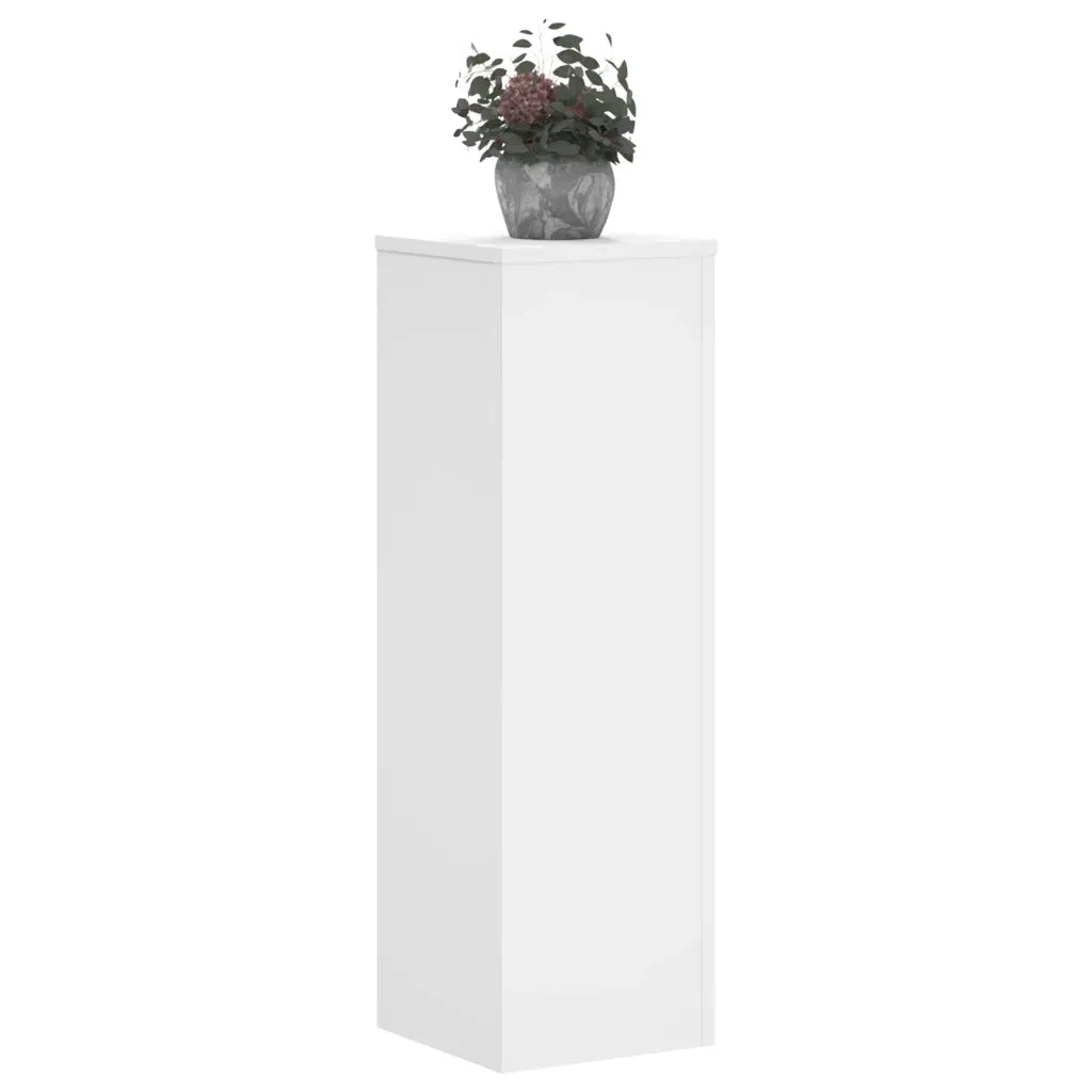 vidaXL Supporti per Piante 2 pz Bianchi 25x25x80 cm Legno Multistrato