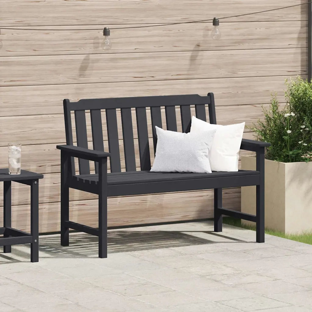 Panchina da Giardino | Panca da Giardino Nero 120 x 59 x 88 cm HDPE