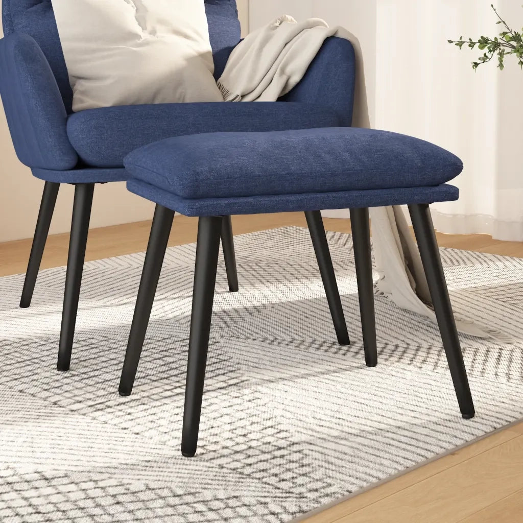 Poggiapiedi Blu 45x29,5x39 cm in Tessuto cod mxl 69636