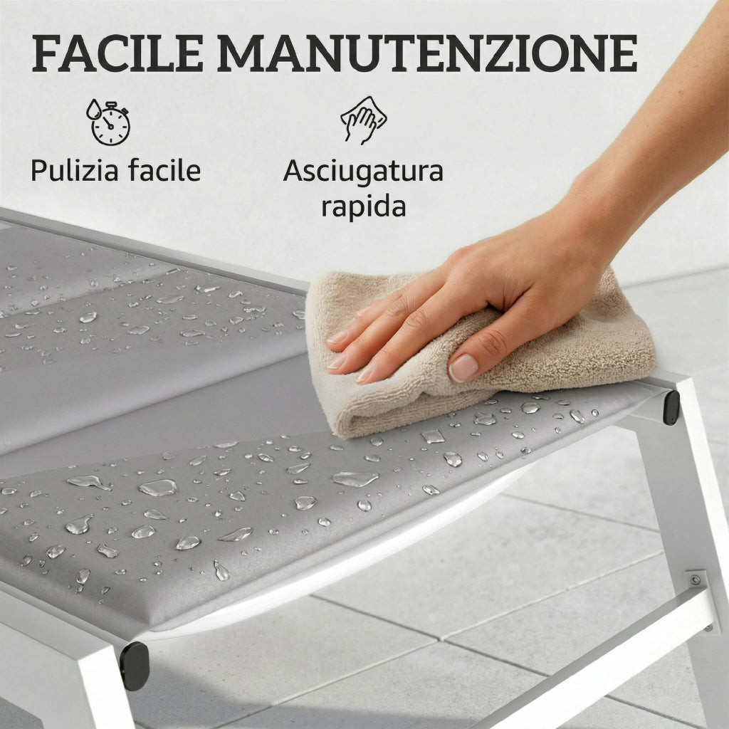 Sdraio Imbottita ¨C zephmum ¨C Grigio Chiaro, Alluminio