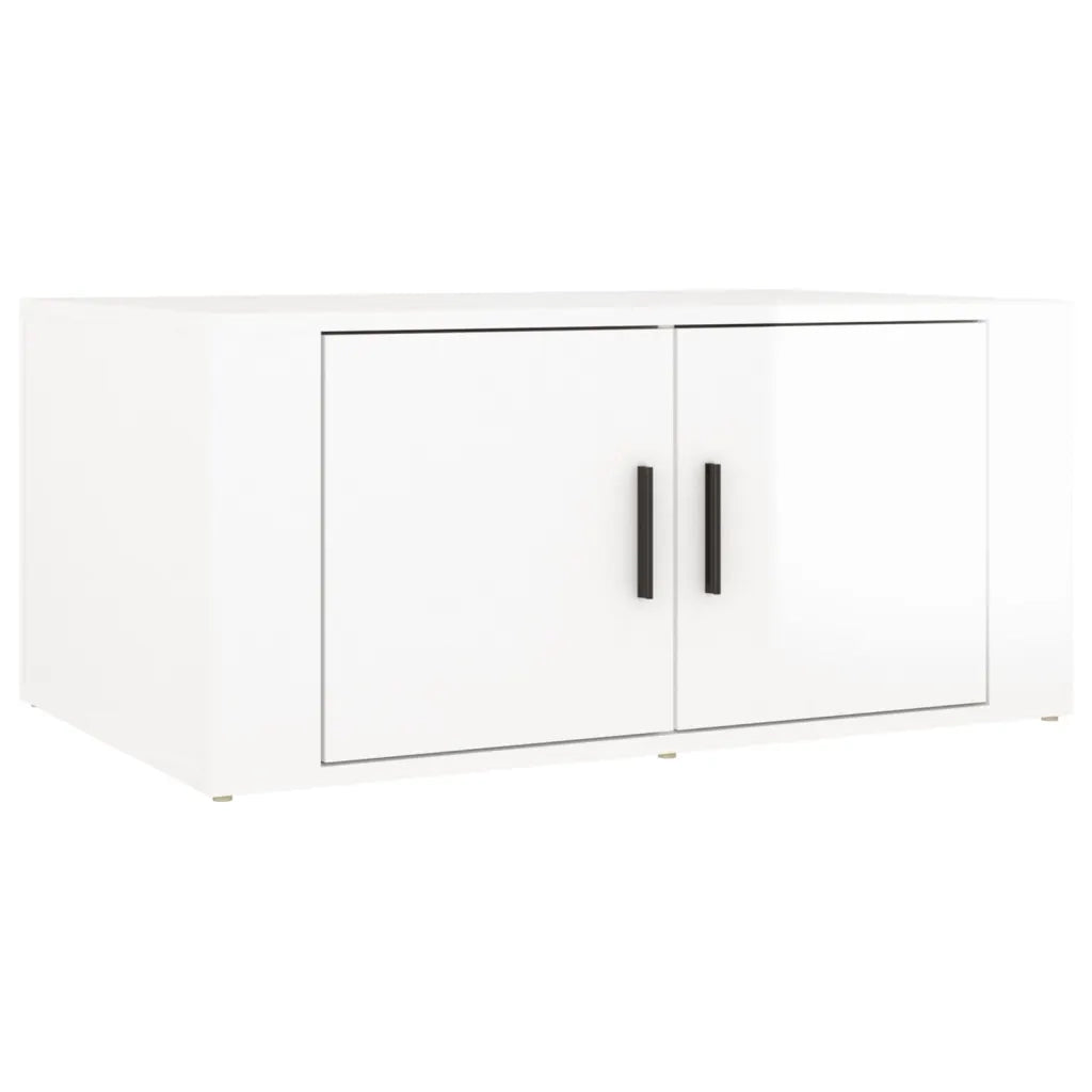 Tavolino da salotto | Tavolino da caff¨¨ | Tavolino da Soggiorno Bianco Lucido 80x50x36cm Legno Multistrato