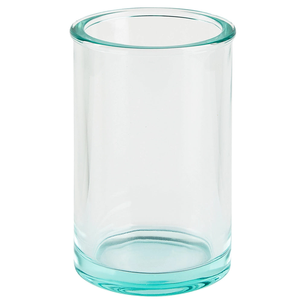 Set di accessori per il bagno in 5 pezzi Dispenser di sapone in vetro verde Glam Portasapone Portaspazzolino Tazza