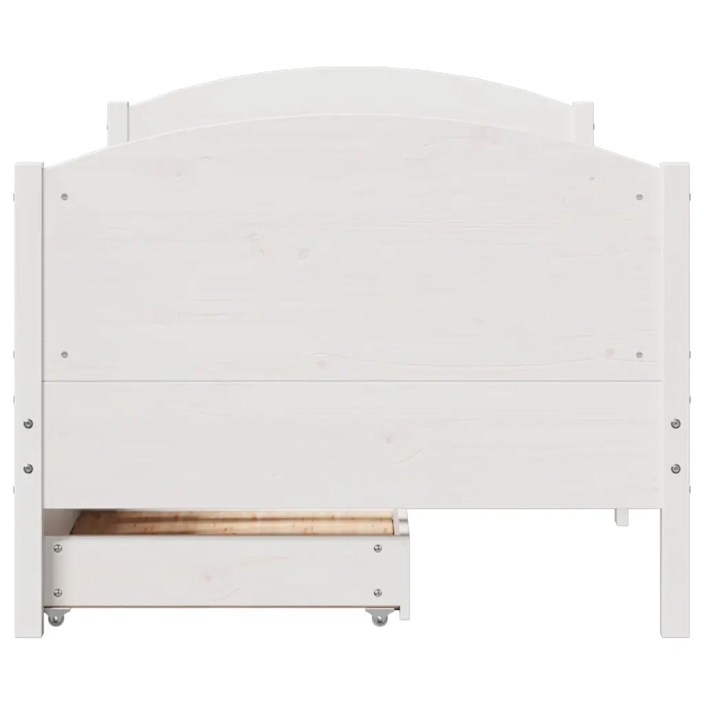 Letto senza Materasso Bianco 90x190 cm in Legno Massello Pino 3301810
