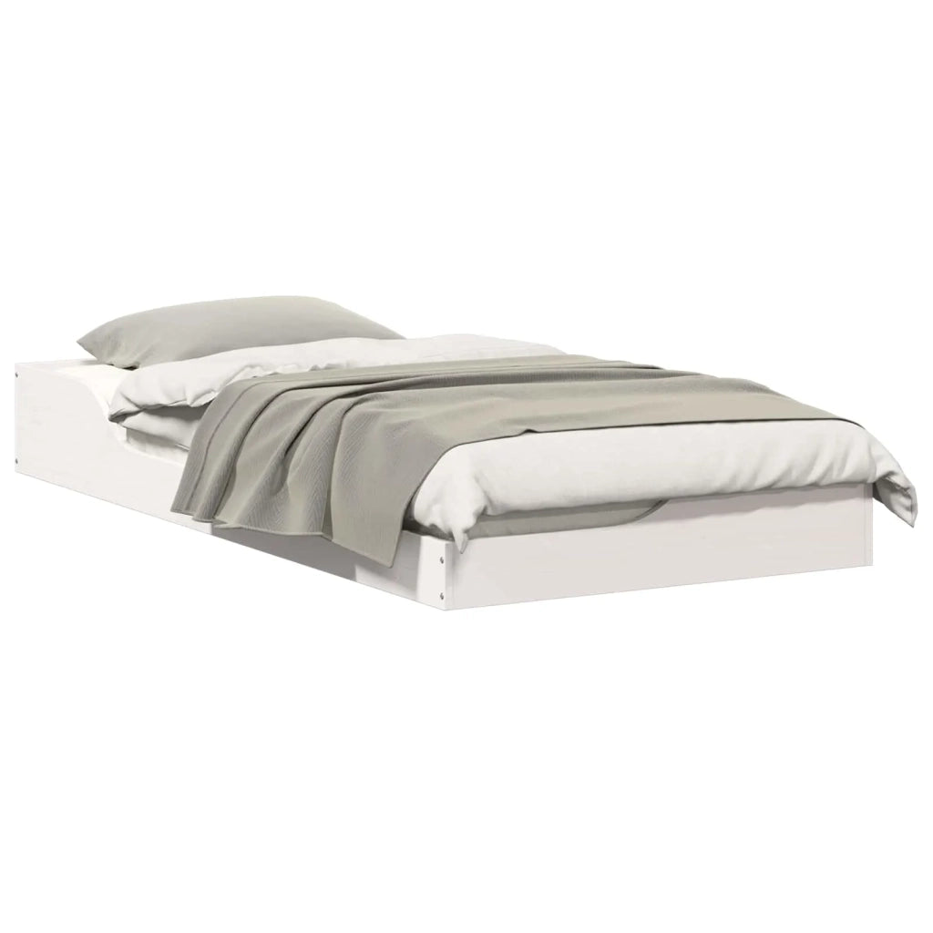 Struttura del letto Bianco 75 x 190 cm Pino massello 873398