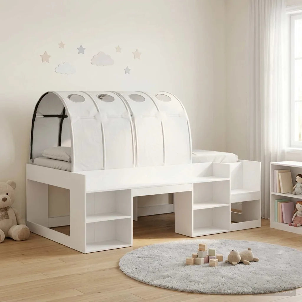 Letto con Tunnel 4 pcs Bianco Legno ingegnerizzato 3423587