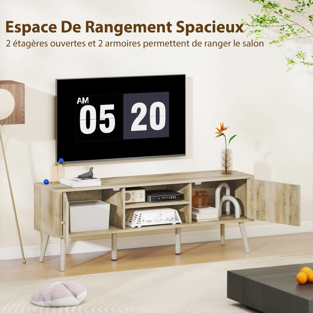 Mobile TV fino a 65 pollici ¨C zephmum ¨C quercia 140x35x49