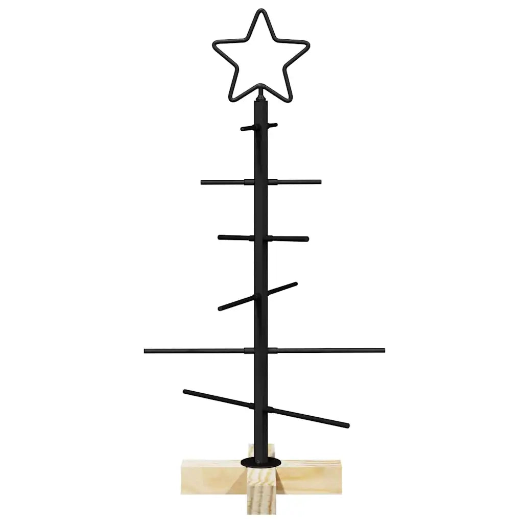 Albero di Natale in metallo con supporto Nero 59,5 cm