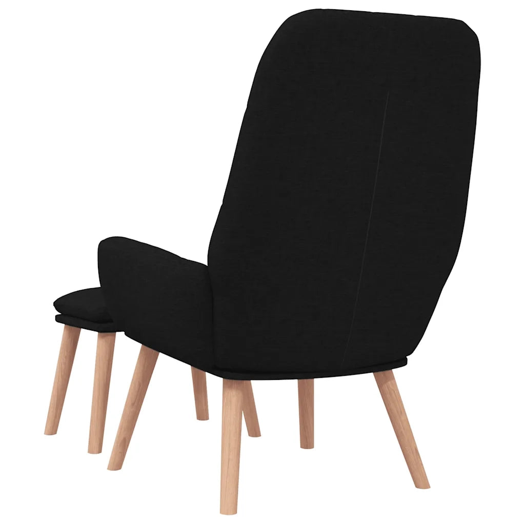 Poltrona Relax con Poggiapiedi Nera in Tessuto 3315153