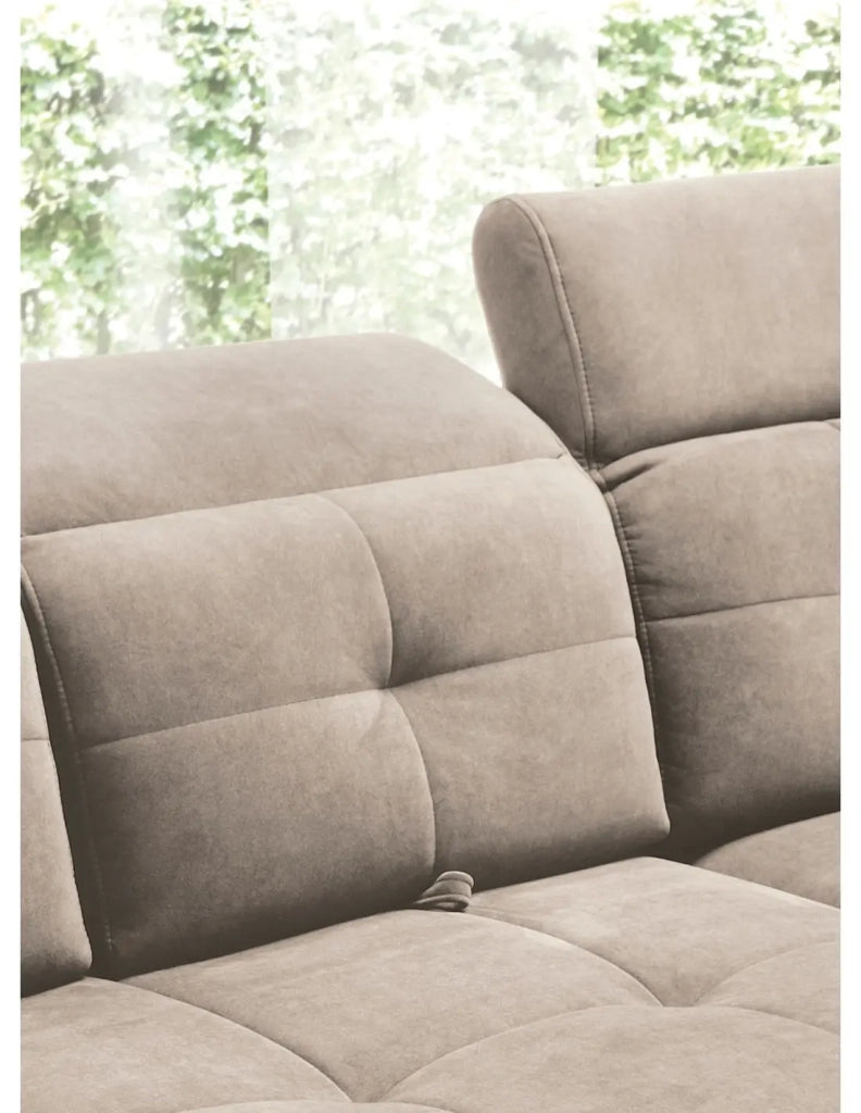 Divano ad angolo Beige 5 posti angolo destro letto supplementare INFERNO