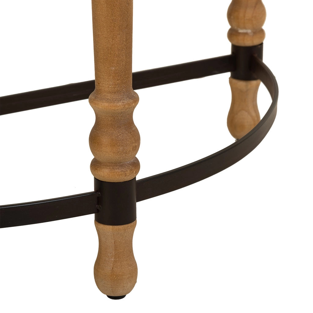 Mobile da ingresso in legno e metallo marrone 80x35,5x76h