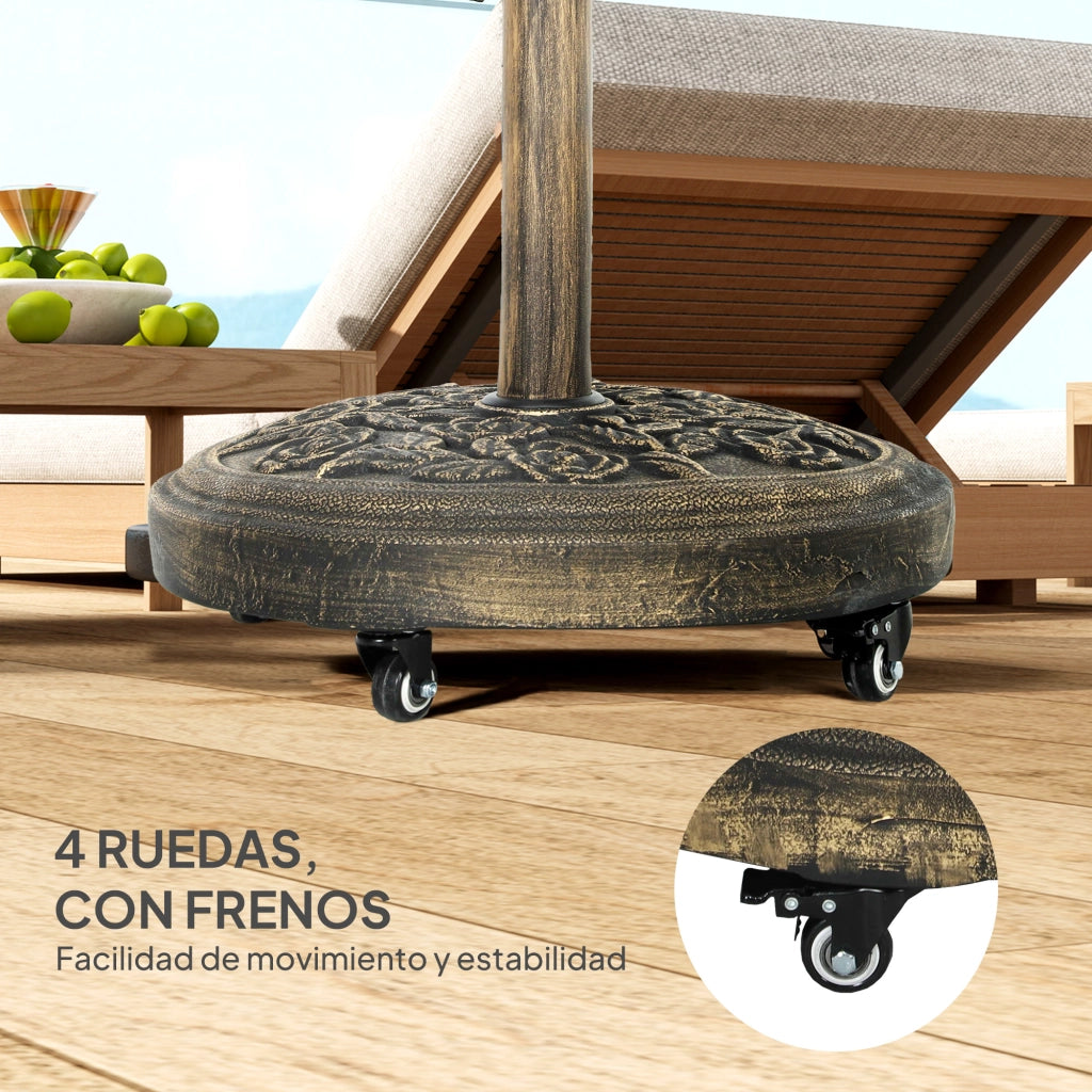 Base per Ombrellone con Ruote ¨C zephmum ¨C Bronce ?49x42 cm