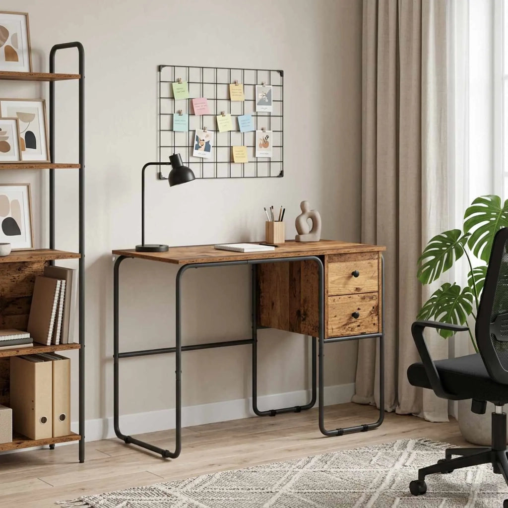 Scrivania con Spazio di Archiviazione Legno di quercia 8008006