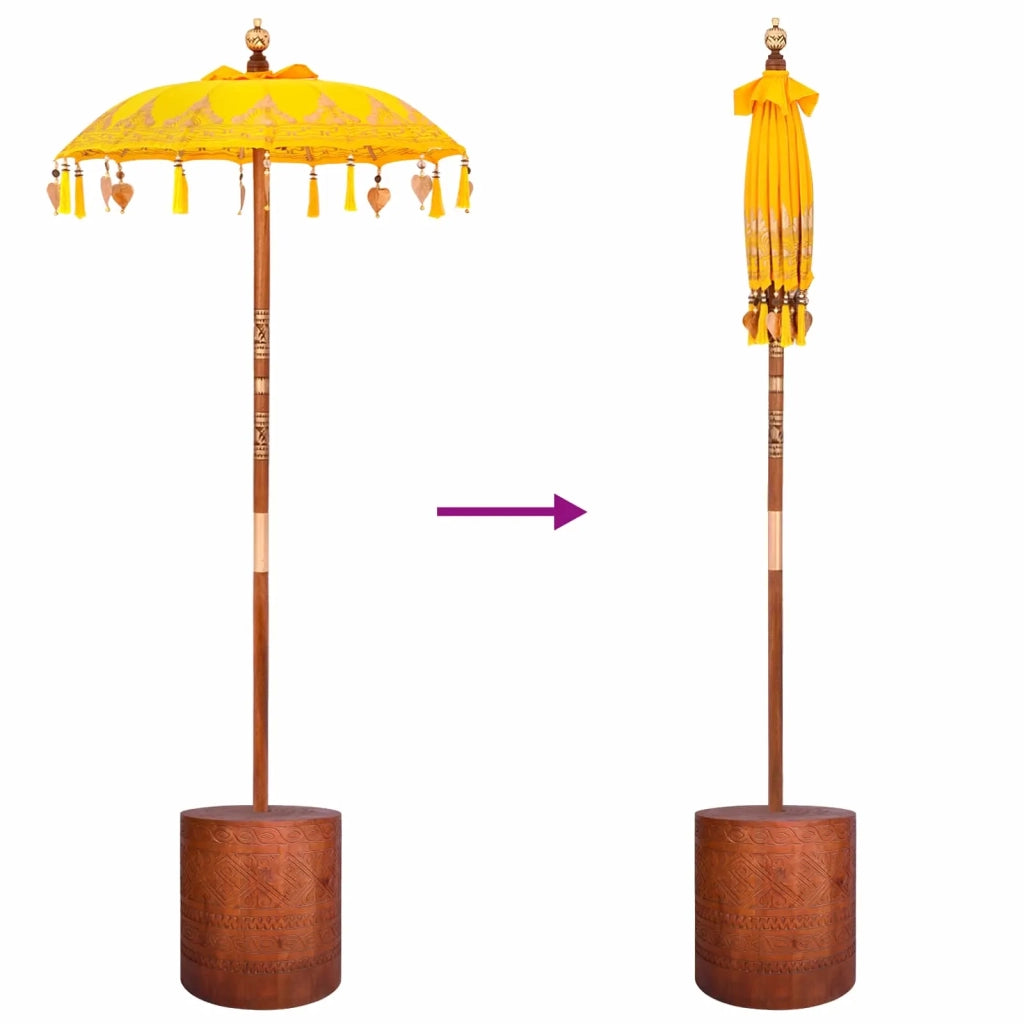 Ombrello balinese con base 2 pz Giallo 3433033