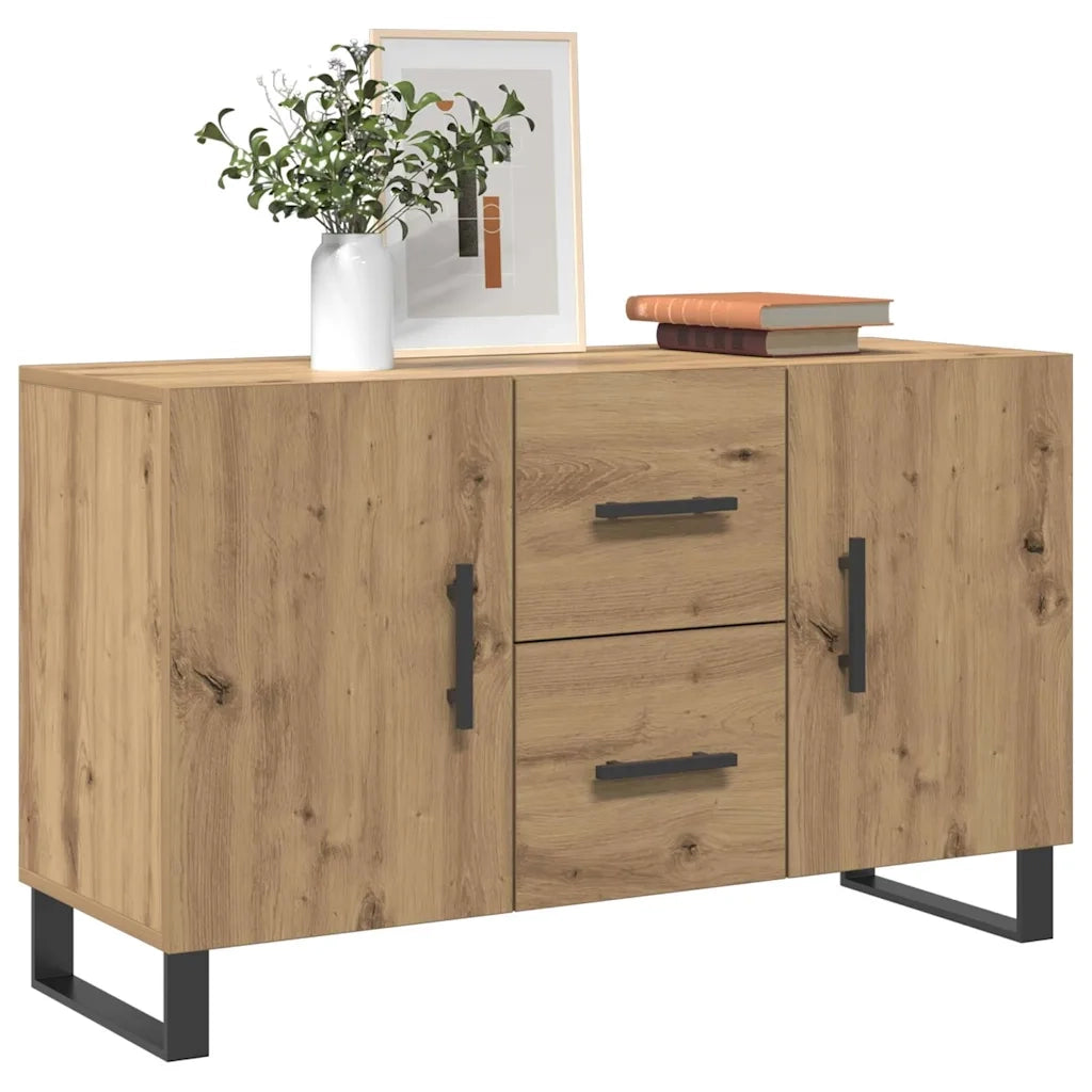 Credenza Rovere Artigianale 100x36x60 cm in Legno Multistrato 857325