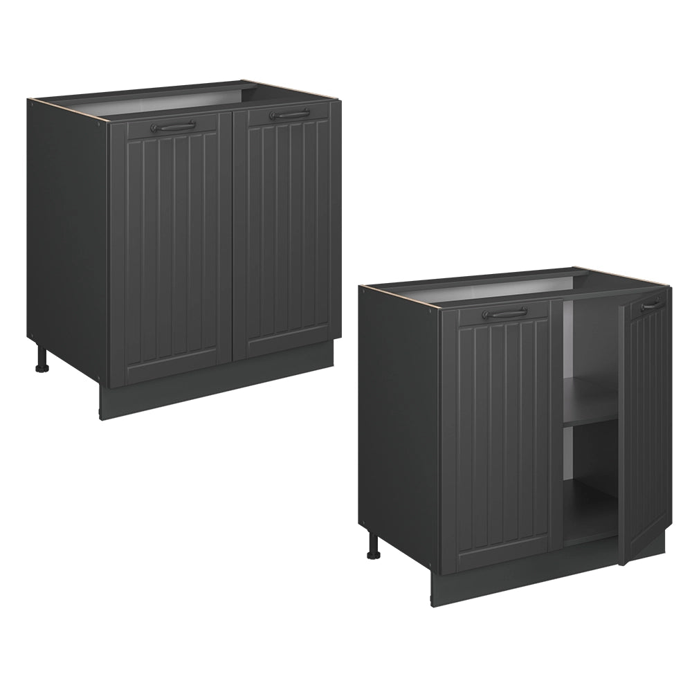 Vicco Mobile lavello cucina Grigio scuro 80 cm con ripiano, PL Marmo