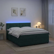 Letto box spring con materasso Verde Scuro 180 x 200 cm Velluto 3453194