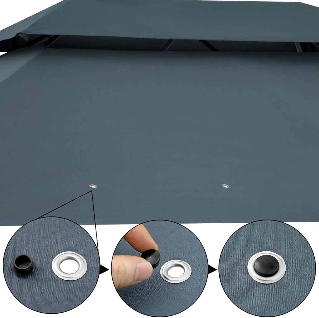 Gazebo Topas Padiglione 3x4m in Metallo Resistente Idrorepellente con Pannelli Laterali Tendone da Giardino Feste
