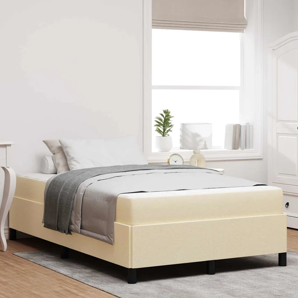 Letto matrimoniale | Letto per adulti | Letto a molle Crema 120 x 190 cm Tessuto