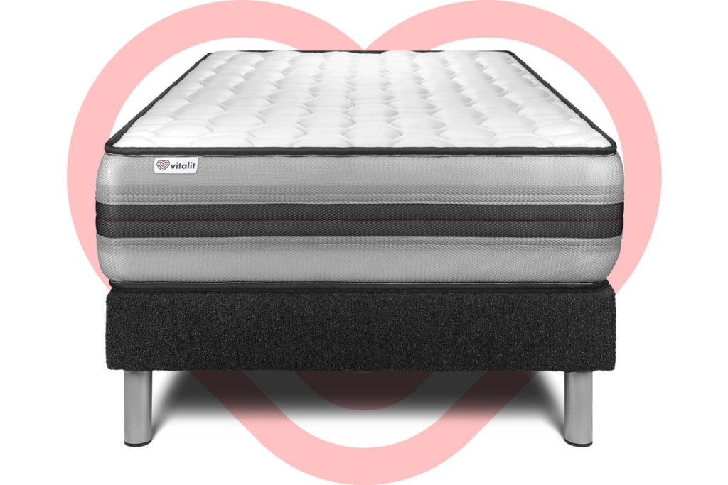 Letto con materasso VITAL POWER RECOVER 120 x 200 cm Rete Kit Nero