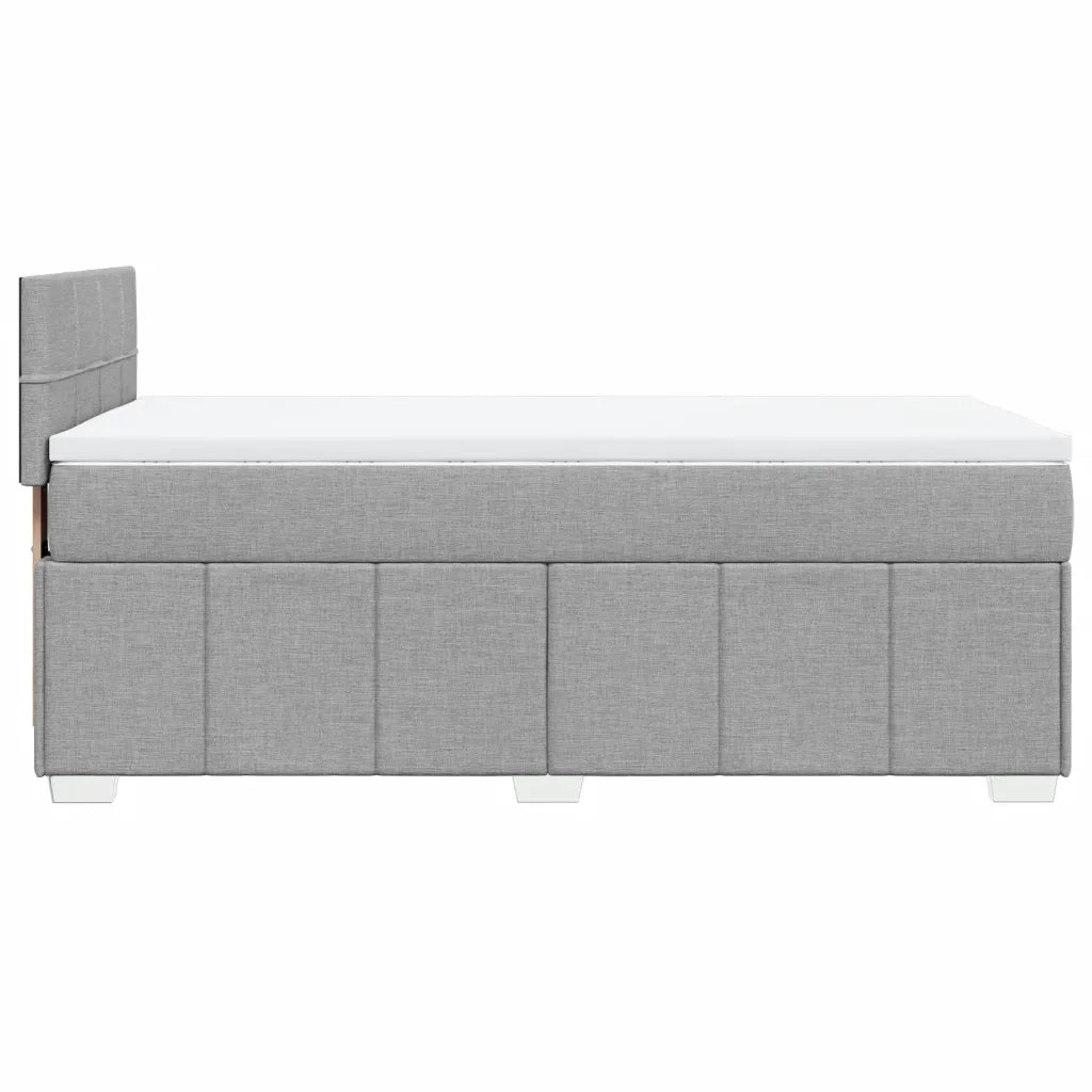 Giroletto a Molle con Materasso Grigio Chiaro 90x200 cm Tessuto