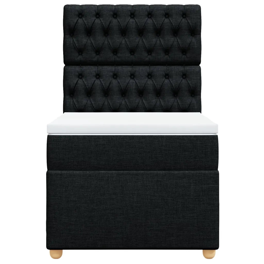 Giroletto a Molle con Materasso Nero 90x200 cm in Tessuto