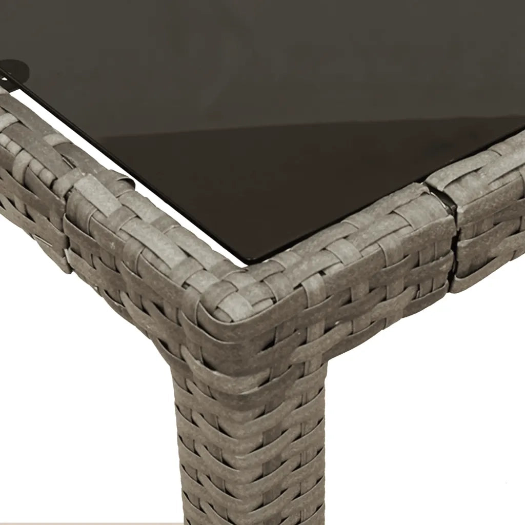 Set da Pranzo da Giardino 7 pz con Cuscini in Polyrattan Grigio