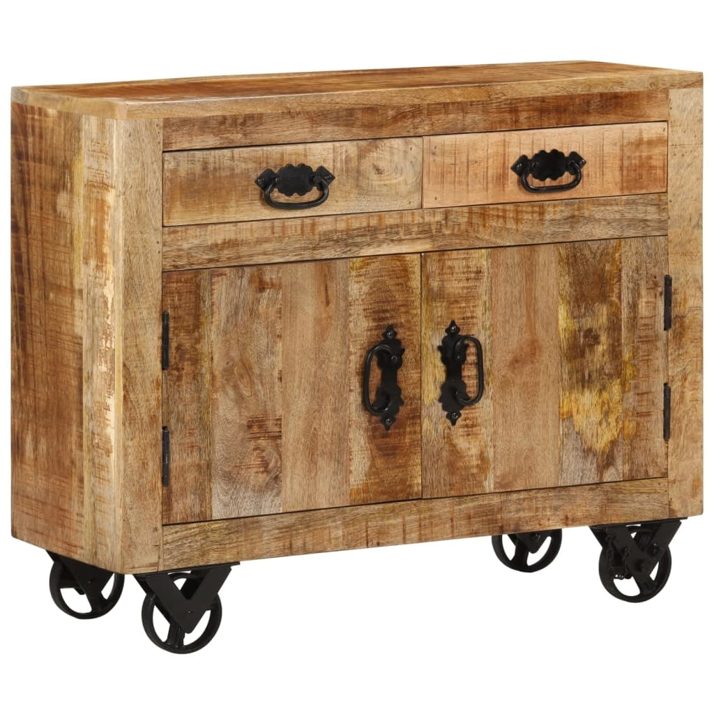 Credenza buffet cassettiera mobile contenitore organizer cucina soggiorno soggiorno 80 x 30 x 65 cm legno massello di mango grezzo marrone 02_0029653