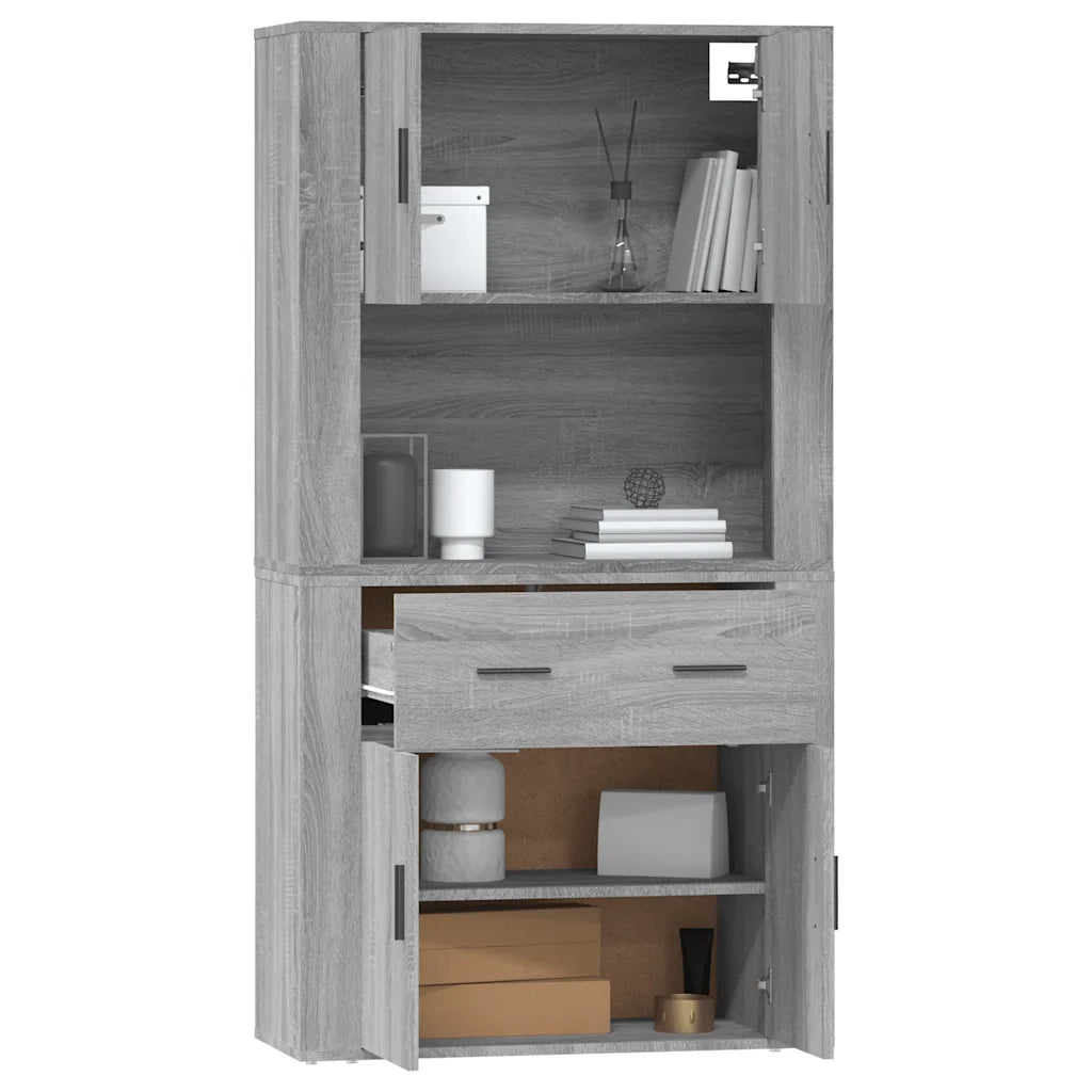 Credenza | Madia | Buffet da pranzo | Armadio da pranzo Grigio Sonoma in Legno Multistrato