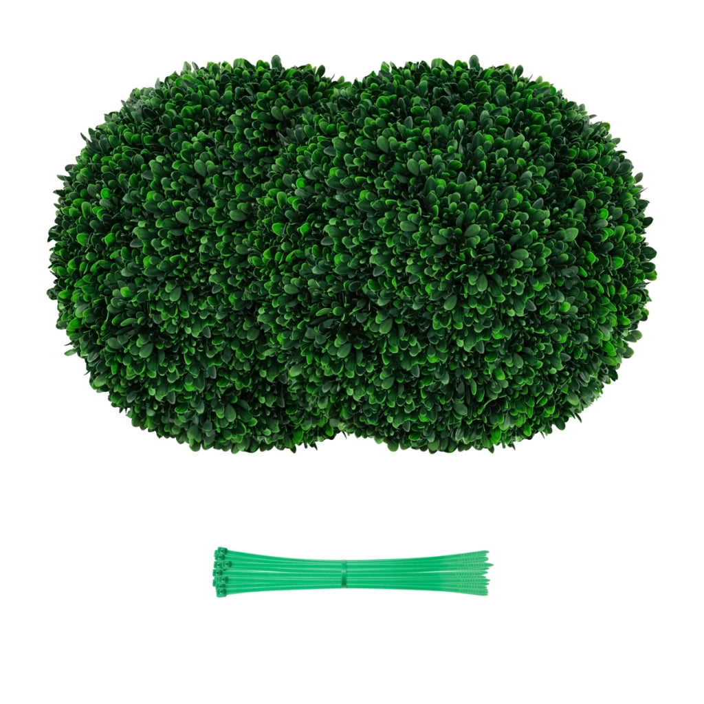 Set di 2 sfere topiarie artificiali da 52 cm, Piante finte sferiche con 20 fascette da esterno e interno-Piante artificiali