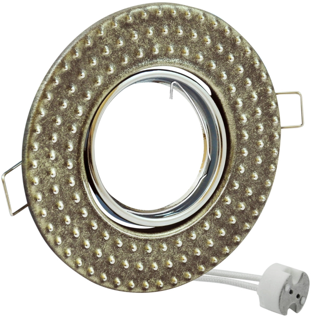 Faretto incasso tondo metallo argento MR16 Polux Fobos