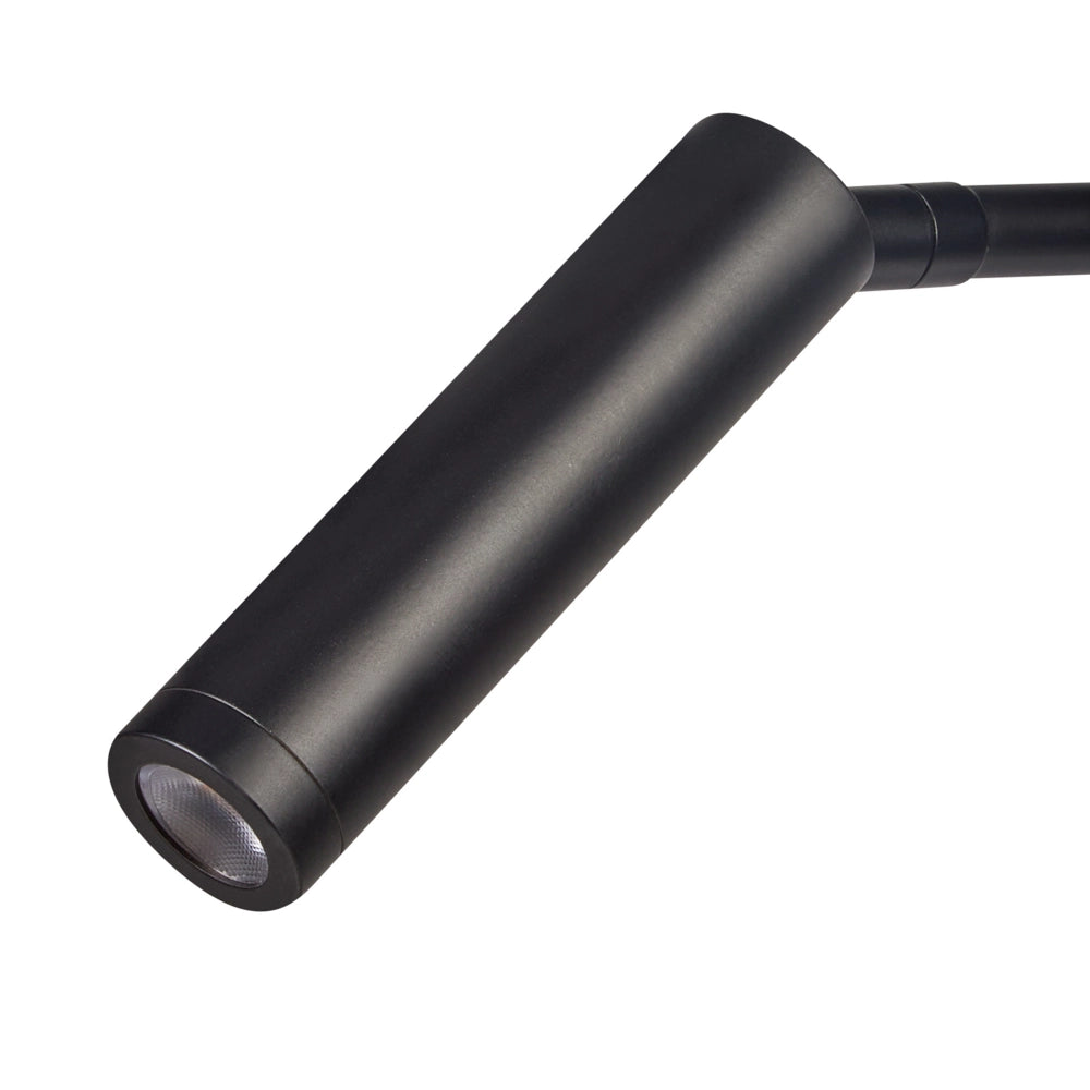 Lampada da tavolo nero LED intensità variabile braccio regolabile stile moderno cameretta ufficio