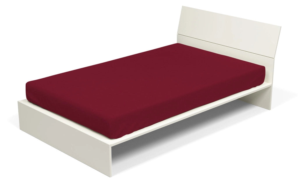 Lenzuolo Sotto con Angoli ed Elastico Tinta Unita Bordeaux 1 Piazza e Mezzo Francese