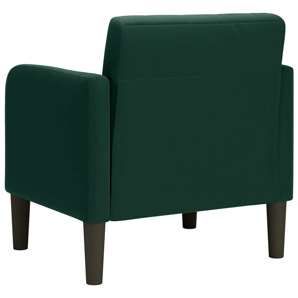 Divano Sedia con Braccioli-Poltrona-Sofa Relax Verde Scuro 54 cm in Velluto