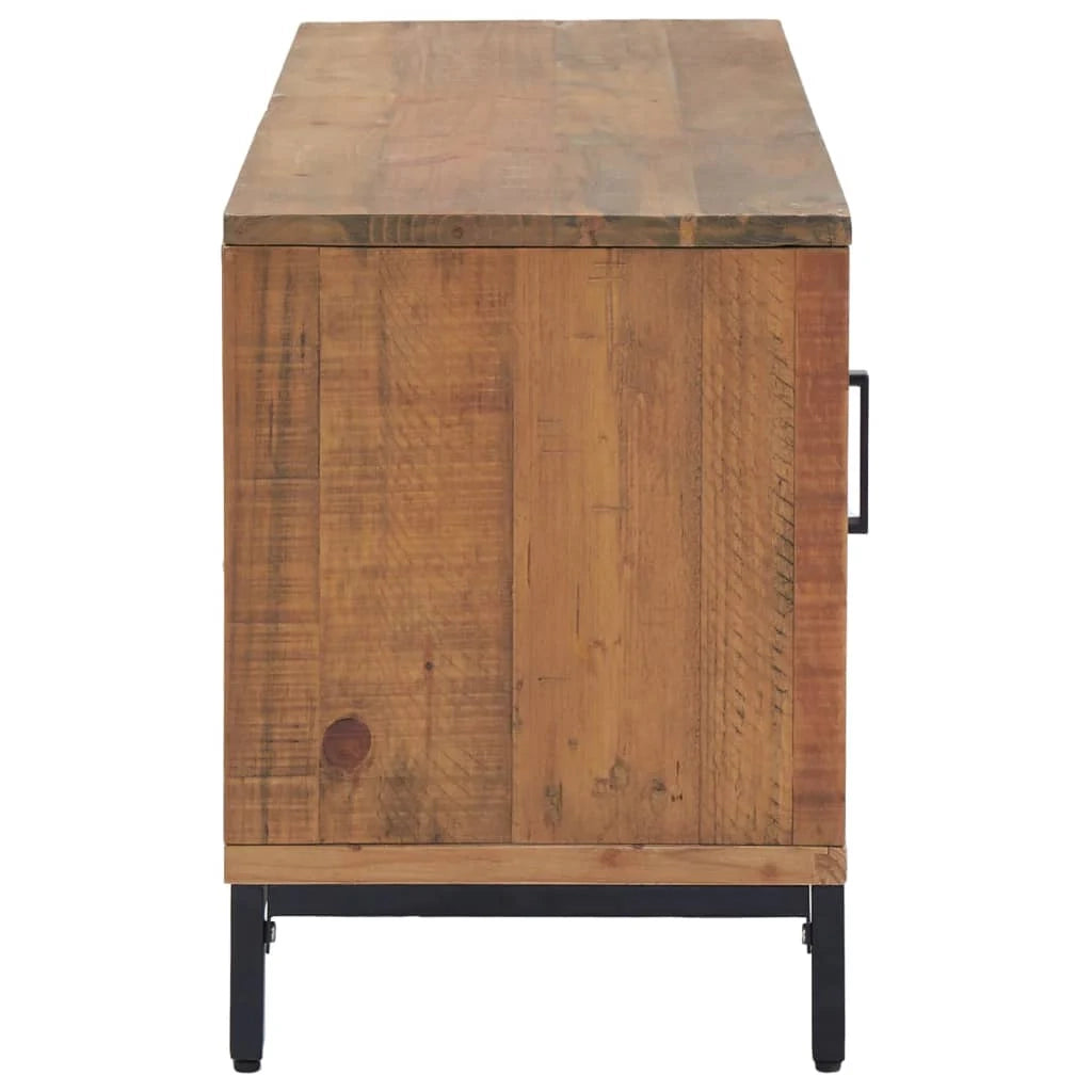Mobile TV multimediale scaffale TV credenza mobile TV sala da pranzo soggiorno camera da letto 110 x 35 x 48 cm legno massello di pino marrone 02_0025767