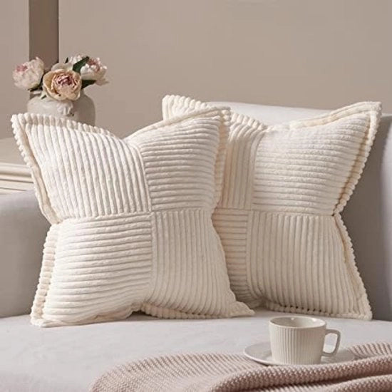 Set di 2 cuscini morbidi da letto 40x40 cm con chiusura nascosta