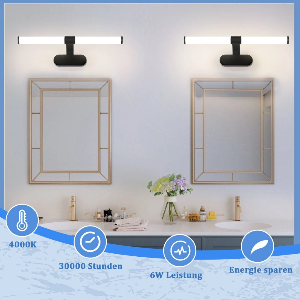 ZMH Lampada per specchio da bagno 40CM Lampada per specchio da bagno 6W per camera da letto