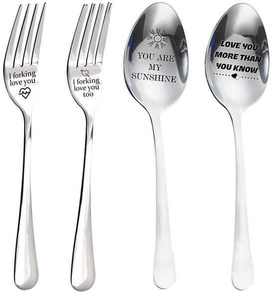 Forka - Gravata in Acciaio Inossidabile - 4 x Fork - Forchetta - Duraturo - Comoda all'Uso - Cucina