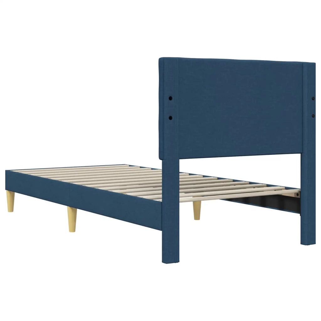 Struttura del letto con testiera Blu 90 x 200 cm Tessuto 42027772