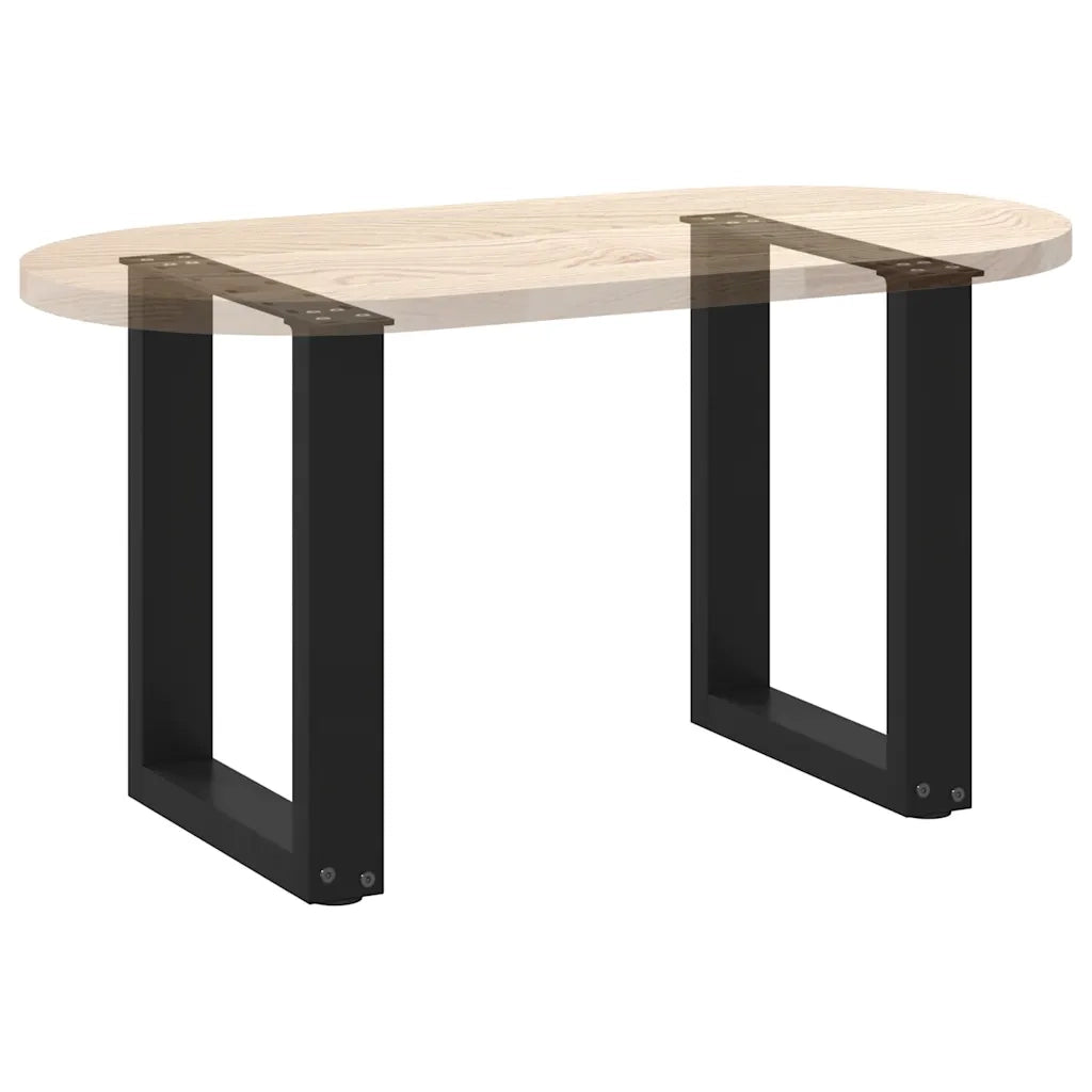 Gambe per Tavolino da Caff¨¨ a Forma di U 2 pz-Set di 2 Gamba per Tavolo Nere 28x(42-43) cm Acciaio 369310