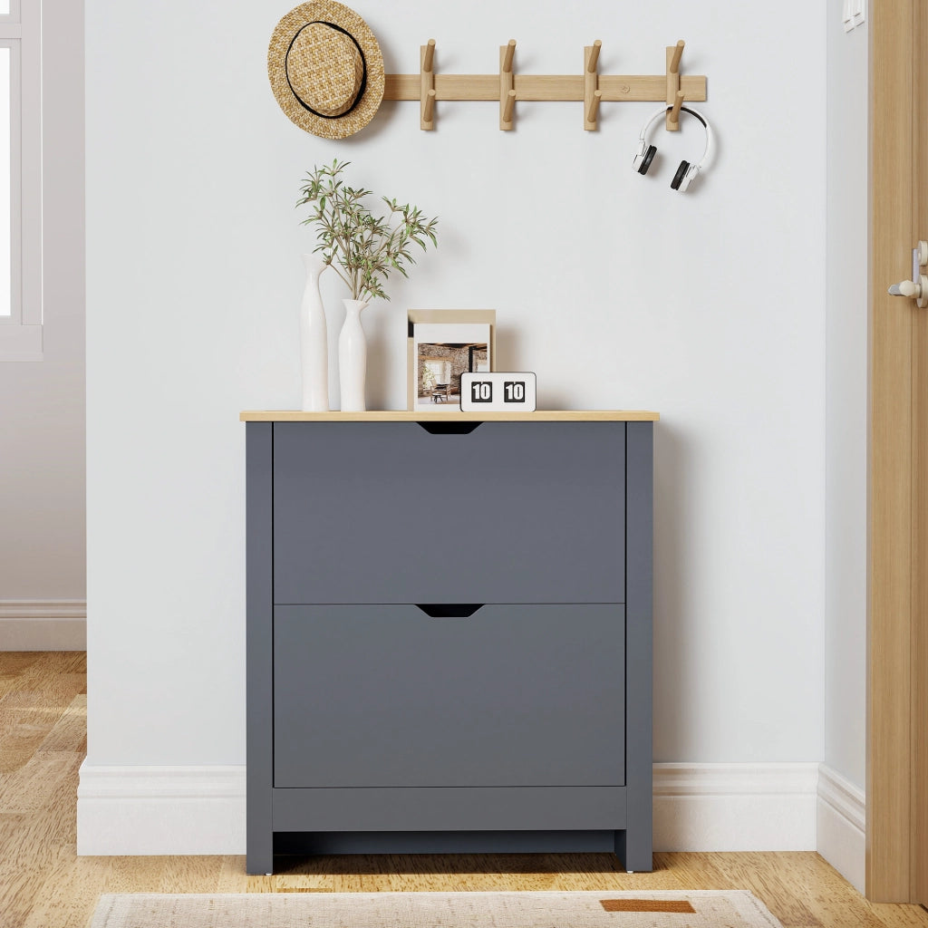 Armadio per scarpe 12 paia ¨C zephmum ¨C grigio scuro