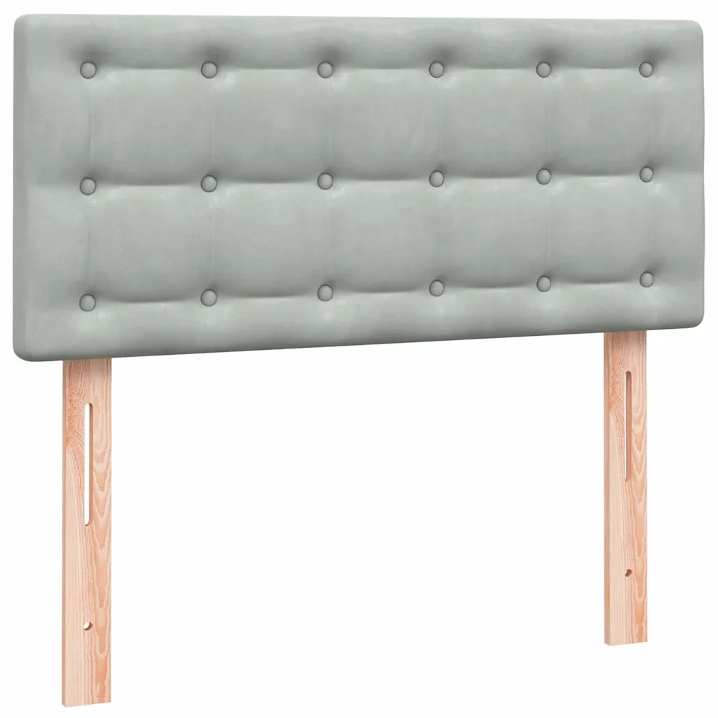 Giroletto a Molle con Materasso Grigio Chiaro 80x210 cm Velluto 3317841