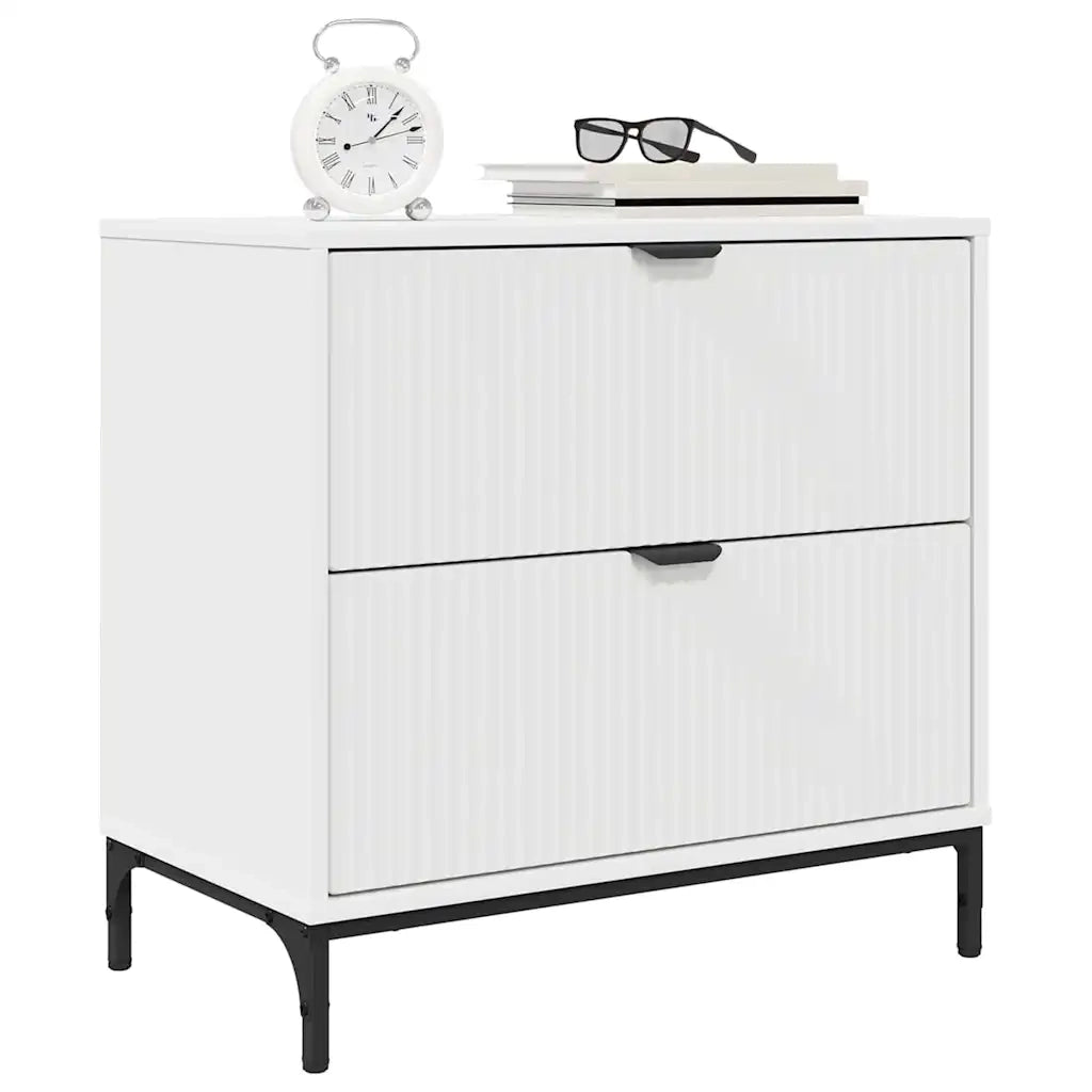 Comodino | Armadio da Notte | Mobiletto da notte Bianco 63.5 x 36 x 61 cm Legno multistrato