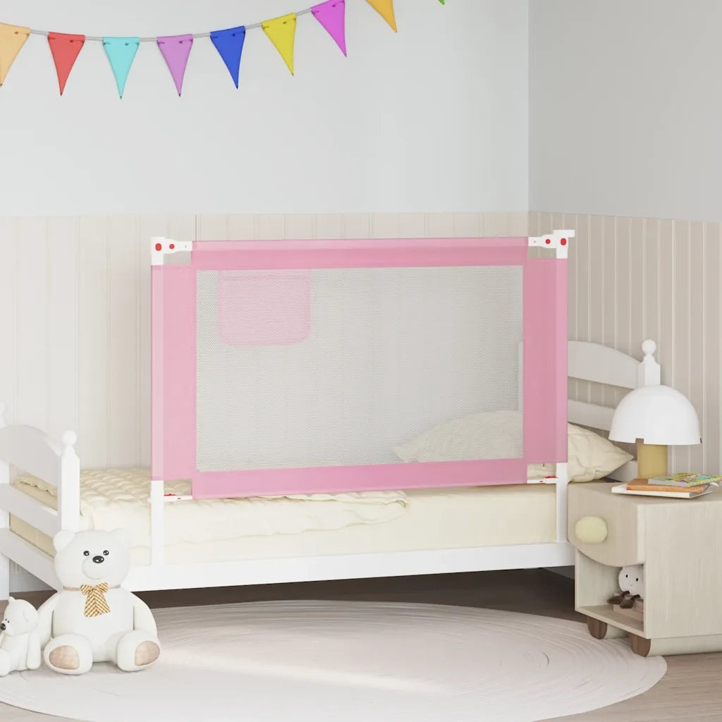 Sponda Letto di Sicurezza per Bambini Rosa 120x25 cm Tessuto 10200